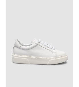 MonaMae %100 Hakiki Deri Beyaz Kadın Sneaker
