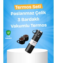 Paslanmaz Çelik Termos Seti 500 Ml Kapasite, 6-12 Saat Isı Koruma, Hediye Kutulu