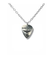 Bon Jovi Rock Grubu Pena Şeklinde Çift Taraflı Rock İşaretli Metal Zincirli Unisex Kolye (Gümüş)