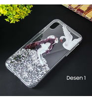 İphone X Xs 3d Diamond Elbise Şeffaf Silikon Kılıf-(5775) — Renk: Desenli 1