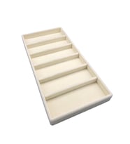 Yerli Üretim Lefkoşa Model Süet Kumaş Krem Renk 38 cm / 19 cm Gözlük Sergileme Çekmece İçi Stand
