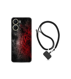 Vivo Y16 Kılıf Ipli Boyun Askılı Desenli Silikon Color Wolf 1704