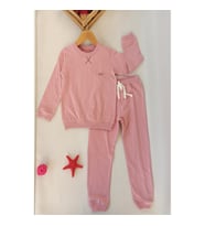 diamondstar Basic Karyoka Detaylı pijama Takım 2-5 Yaş (Pudra)