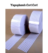 Cırt Cırt Bant Yuvarlak 1 CM (100 Adet) Arkası Yapışkanlı BEYAZ