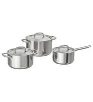 Çelik Tencere Seti, Paslanmaz Çelik, 6 Parça