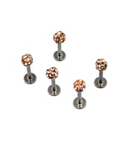 Renkli Taşlı Çelik 5 Adet Kaş Tragus Piercing