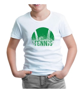 Tenis - Tennis Green Beyaz Çocuk Tshirt