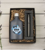 BK Gift Kişiye Özel İsimli Baba Temalı Antrasit Tasarım Cam Şişede Kolonya 200 ml ve Metal Roller Kalem ve Hediye Kutusu-9, Babaya Hediye, Babalar Günü Hediyeleri, Hediyelik Baskılı Kolonya