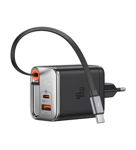 Mcdodo CH-4281 40W Gan Typec Kablolu Hızlı Şarj Adaptörü (Siyah)