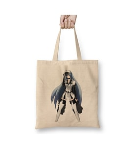 Akame Ga Kill Esdeath Bez Çanta Uzun Saplı Alışveriş Çantası Plaj Çantası (Beyaz)