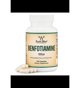 Double Wood Benfotiamine 300mg (Third Party Tested, 120 Capsules) Usa Version 3741 (Renksiz)