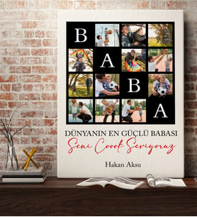 BK Gift Kişiye Özel Baba Tasarımlı Kanvas Tablo-1, Babaya Hediye, Babalar Günü Hediyesi, Eşe Hediye