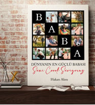 BK Gift Kişiye Özel Baba Tasarımlı Kanvas Tablo-1, Babaya Hediye, Babalar Günü Hediyesi, Eşe Hediye