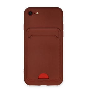 Apple İphone 7 Kılıf Kelvin Kartvizitli Silikon - Bordo