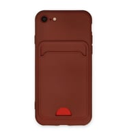 Apple İphone 7 Kılıf Kelvin Kartvizitli Silikon - Bordo