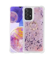 Galaxy A23 Kılıf Zore Milce Simli Pullu Yüzüklü Kılıf (Pembe)