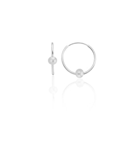 Kadın Gümüş Halka Küpe Top Model 17 mm Küpe ST259
