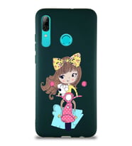 Huawei P Smart 2019 Soft Premier Kapak Vespagirl Tasarımlı Silikon Kılıf - Yeşil (Şeffaf)
