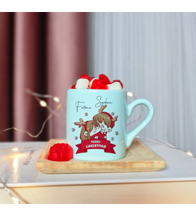 Merry Christmas Tasarımlı Kişiye Özel Yeşil Türk Kahvesi Fincanı