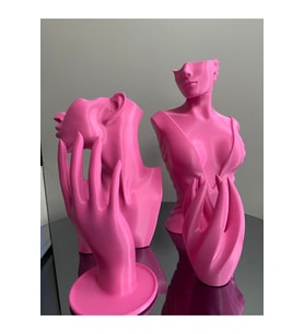 Pembe 4lü Set Dekoratif Takı Organizer Manken Standı Makyaj Mücevher Kolye Tasarım Sergi Yüzük