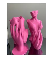 Pembe 4lü Set Dekoratif Takı Organizer Manken Standı Makyaj Mücevher Kolye Tasarım Sergi Yüzük