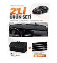 e-biz GEELY FC (2008-2012) Uyumlu Torpido Örtüsü + Deri Bagaj Çantası Seti - Siyah - GE002