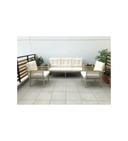 OPAL 3+1+1 (KREM) Metal Gövde Balkon-bahçe-kafe,çay Seti,koltuk Takımı,oturma Grubu,ofis Koltuğu