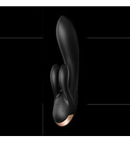 Satisfyer Double Flex Black Connect App Kontrollü Ultra Esnek Güçlü Titreşimli Rabbit Vibratör