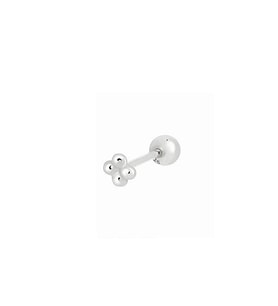 Gümüş minik toplu tragus kıkırdak Piercing tek küpe Gümüş-Tek Ebat