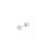 Gümüş minik toplu tragus kıkırdak Piercing tek küpe Gümüş-Tek Ebat