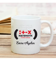 Matematik öğretmeni isme özel kupa bardak