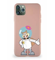 Apple iPhone 11 Pro Max Soft Premier Kapak Sandy Tasarımlı Silikon Kılıf - Pudra (Şeffaf)