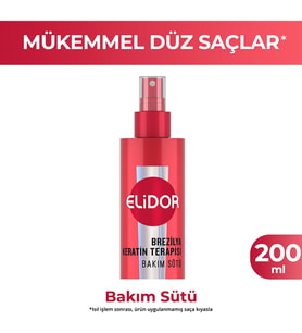 Sıvı Saç Bakım Sütü Brezilya Keratin Terapisi Hidrolize Keratin Marula Yağı E Vitamini 200 ml