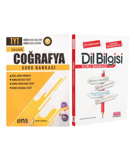 ENS Yayıncılık TYT Coğrafya ve AKM Dil Bilgisi Soru Bankası Seti 2 Kitap