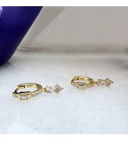 Masaliko Sallantılı Gümüş Küpe Ms3188, 925 Ayar Gümüş, İthal Ürün (Altın)