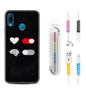 Huawei P20 Lite Mate 10 20 Lite Pro P40 Lite KılıfKablo Koruma Spiral Silikon Love Brain 1722