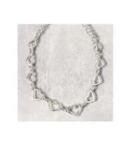 Chain Heart Kalp Sevgili Hediye Kolye (Gümüş)