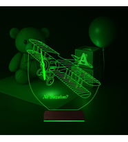 Luvivia Pırpır Uçak Pilot Kişiye Özel 3D Lamba - Masa Gece Lambası