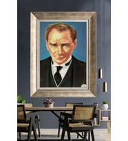 Gümüş Çerçeveli Atatürk Tablo za300