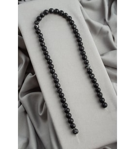 Sıkma Havlit Doğal Taş Parlak Siyah Küre Kesim 8mm Dizi