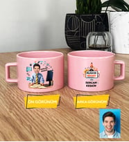 Kişiye Özel Karikatürlü Bilgisayar Mühendisi Pastel Fincan Erkek Bilgisayar Mühendisine Hediye (Pembe)
