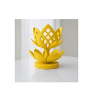 Alvera Lotus Çiçeği Mumluk – 3D Baskı Dekoratif Tealight Mumluk-Sarı