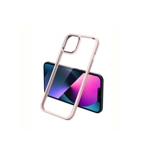 Apple iPhone 12 Uyumlu Kılıf Zore Krom Kapak (Açık Pembe)