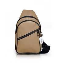 Hakiki Deri Unisex Çapraz Askılı Bel Çanta Göğüs Çanta Tek Kol Bodybag (Camel)