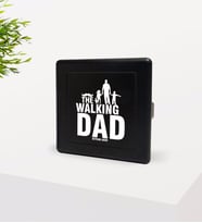 BK Gift Kişiye Özel The Walking Dad Tasarımlı Siyah Metal Sigara Tabakası-1