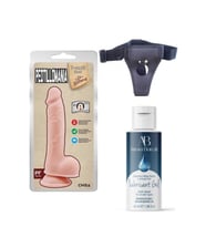 Belden Bağlamalı Kayganlaştırıcı Set 19.5cm Gerçekçi Dildo