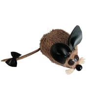 Aspet Bıyıklı Papyonlu Kedi Oyuncağı Peluş Fare 4,5*6-15 cm Taba