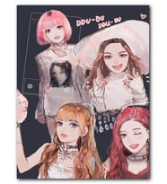 Cakatablo MDF (Ahşap) Tablo Blackpink Pop Grubu Anime Çizim