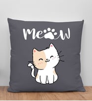 BK Gift Kedi Tasarımlı Antrasit Kırlent Yastık, Arkadaşa Hediye, Ev Dekorasyonu, Ev Hediyesi-9