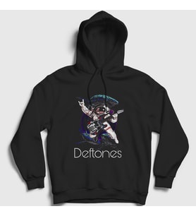 Presmono Unisex Siyah Astronaut Deftones Kapüşonlu Sweatshirt 138397tt